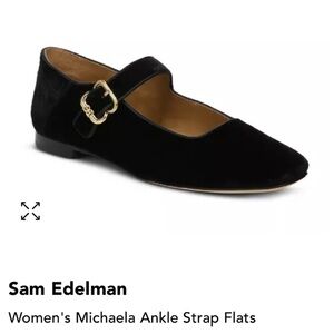 Sam Edelman Michaela Mary Jane Flats Black Suede Size 8